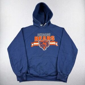 Vintage Chicago Bears Hoodie Mens Large Garan NFL Pullover Raglan Sweatshirt 80s